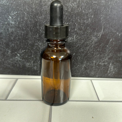 1/2oz glass amber bottle with dropper