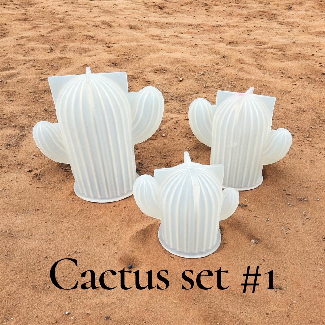Cactus set of 3 silicone molds