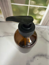 8oz glass amber bottle with black pump