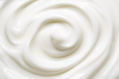 Creamy white conditioner texture