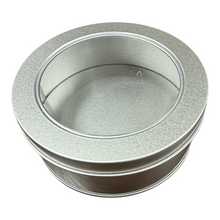 8oz tin with window low profile