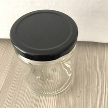 Jar Glass 9oz clear with black metal lid